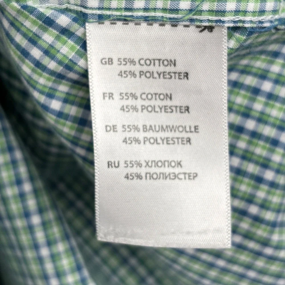 Harbor Bay Shirt Mens 4XL Plaid Button Front Short Sleeve Casual Gingham Classic